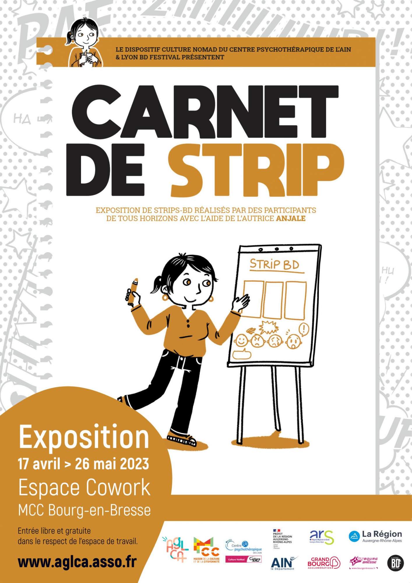Exposition « Carnet de strip » à l’Espace cowork de la MCC Bourg-en-Bresse