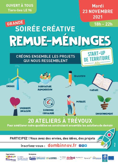Remue-méninges – soirée créative Start-Up de Territoire – Trévoux (01)