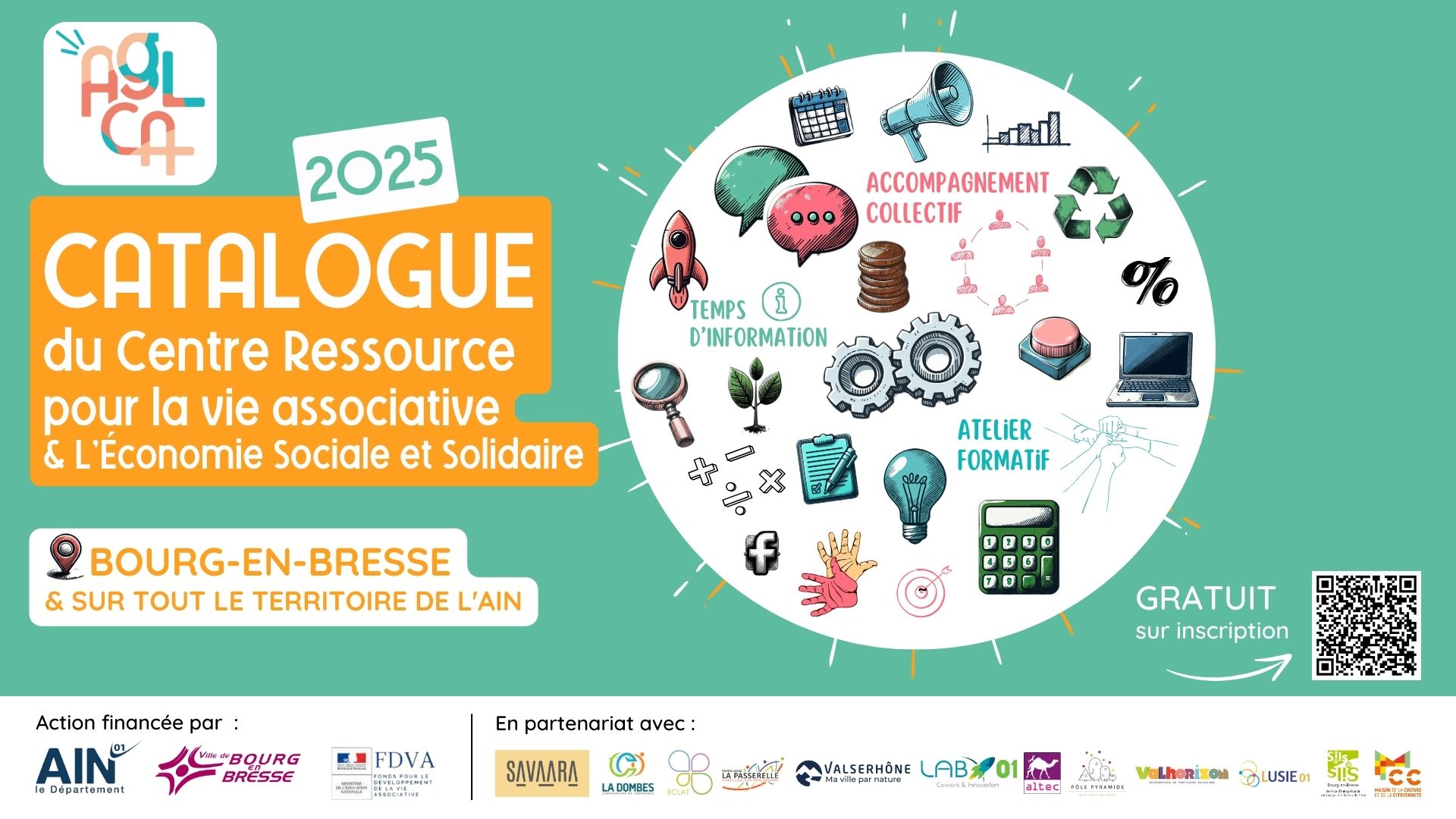 Formations, ateliers collectifs, accompagnement, temps d&rsquo;information : le nouveau catalogue 2025 de l&rsquo;AGLCA est arrivé !