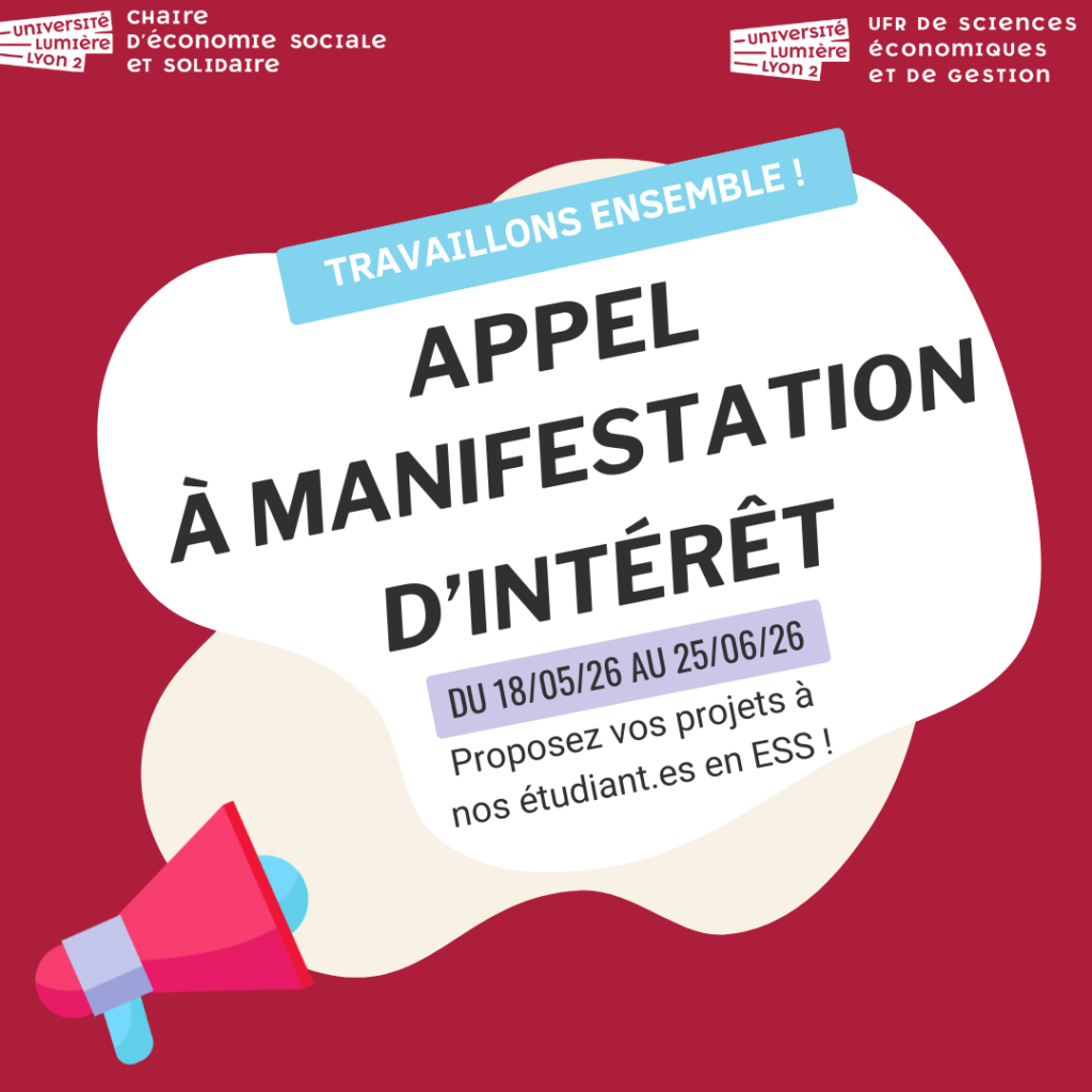 Appel à manifestation d&rsquo;intérêt – Confiez un projet à un groupe d&rsquo;étudiantes et étudiants de Master ESS !